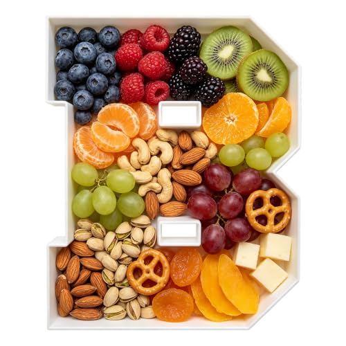 10 Inch Plastic Fillable Letter for Charcuterie, Party Table Centerpiece, Waterproof (B Style) - style: B Style