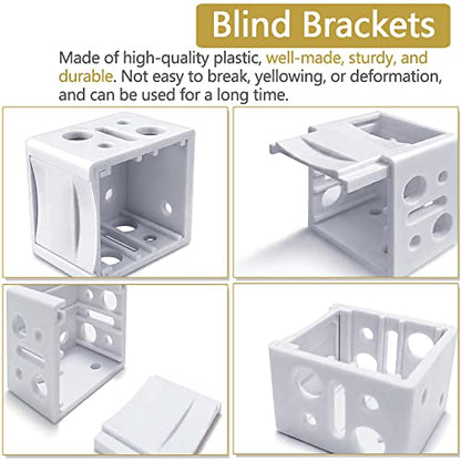 Mini Blind Brackets, 1 Inch Window Blind Brackets for Headrail Holder, Mini Blinds Box Mounting Bracket (4 pcs)