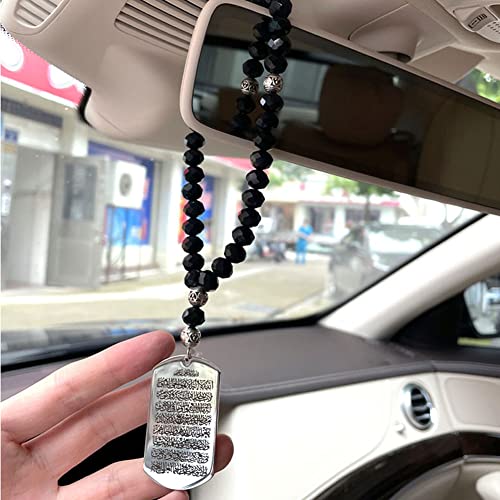 Muslim Turkish Prayer 33 Black Beads Ottoman Islam AYATUL KURSI Car Rear View Mirror Car Pendant Hanging