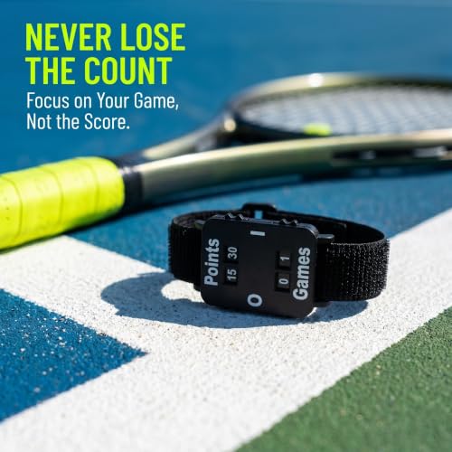 OUNONA 2pcs Wrist Score Counter for Tennis, Cricket, Adjustable Strap Manual Points & Games Dials, Manual Dial Match Score Keeper for Coaching