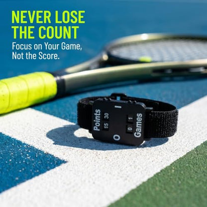 OUNONA 2pcs Wrist Score Counter for Tennis, Cricket, Adjustable Strap Manual Points & Games Dials, Manual Dial Match Score Keeper for Coaching