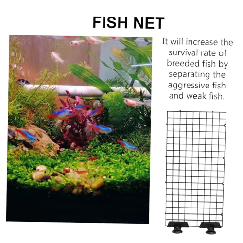 LIOOBO Separation Net Fish Tank Board with Clamp Pair Black for Betta Fish Aquariums