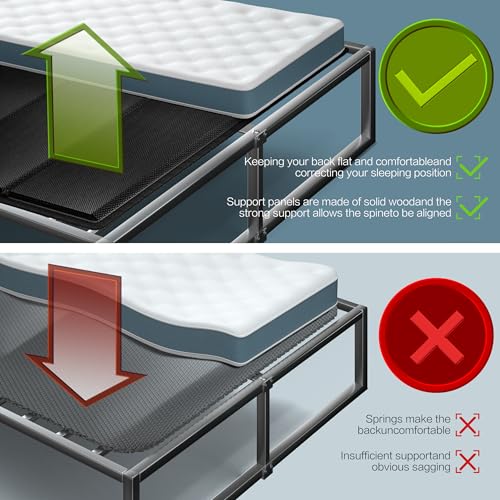 Bunkie Board 10MM, Folding Spring Box, Light and Thin, Breathable, Noise Minimizing, Moisture Resistant Bunkieboards,Bed Support Flat Noodles, Full Size 54x75'' - size: Full