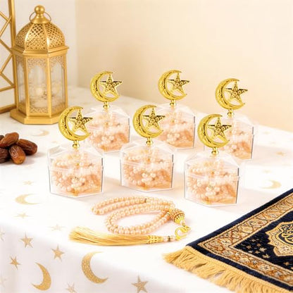 Ramadan Eid Gifts - 12 Sets Bulk Muslim Prayer Beads with Boxs Eid Mubarak Party Favors Gifts Islamic Party Supplies Religious Jewelry Favors for Ramadan Wedding Islamic Festival Birthday