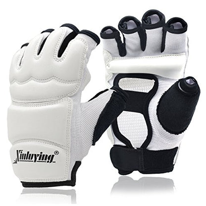Xinluying MMA Gloves, 8mm EVA Padding, Adjustable Wrist Strap, Women & Kids | Abrasion-Resistant, for Punch Bag, Boxing, Taekwondo, Karate, Martial Arts, Sparring, Heavy Bag Training - color: White, size: Medium