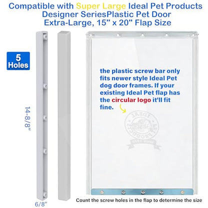 1pcs Plastic Replacement Bracket Compatible with Super Large Ideal Pet Products Designer Series Plastic Pet Door 15" x 20" Flap, Easy Installation with Screws - size: super large