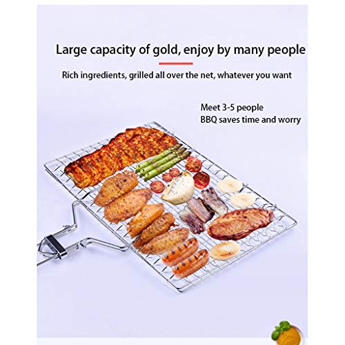 Grill Mesh Wire Clamp,BBQ Tools, Barbecue mesh Clip Stainless Steel Grill net Detachable Barbecue net Folding Grill Rack Square Grilled Vegetable Basket Grilled Fish net Clip