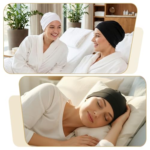 2PCS Hijab Undercap Non Slip for Women, Cozy Satin Hijab Undercap Cap Scarf Islamic Muslim Soft Hijabs Accessory for Turban Tube Neck Cover (White Black)