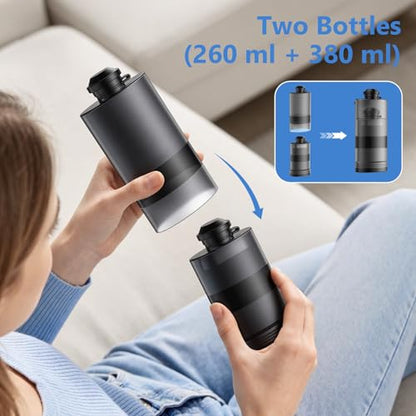 Electric Portable Bidet for Travel, JUTIMER 260ml+380ml Handheld Peri Bottle for Postpartum Care & Travel, USB Rechargeable Bidet Sprayer for Post-Surgery, Hemorrhoid Relief, Camping, Dual Spray Modes
