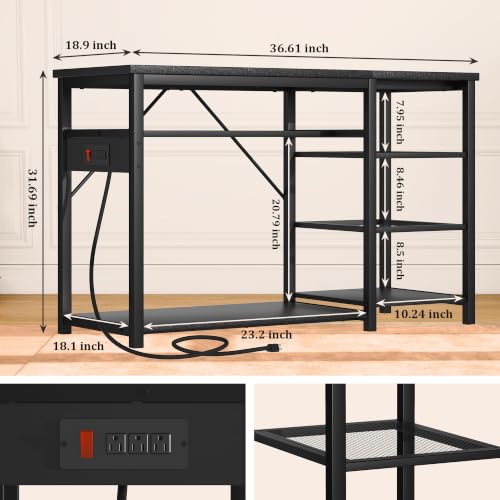GRLEAF 40-50 Gallon Aquarium Stand: 900LB Capacity, Built-In Power Outlets, 3-Tier Shelves for Fish Tank Accessories Storage, Heavy-Duty Steel/Wood Hybrid for Fish & Reptile Tanks | Excludes Tank - size: 40-50 Gallon