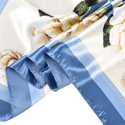 vimate 35" Square Silk Like Head Scarf - Women's Fashion Satin Scarf Bandana for Hair Wrapping at Night. - color: H2#. Style--133