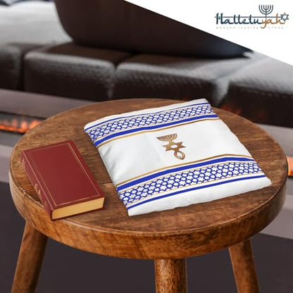 HalleluYAH Messianic Tallit Prayer Shawl 72"x 22" with Bag For Men & Women - color: Blue