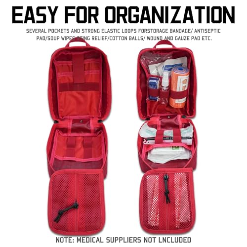 Ifak Pouch - Rip Away Molle Tactical Medical Pouch, Empty First Aid Kit Bag for Duty Belt (1 Pack RED) - color: 1 Pack Red