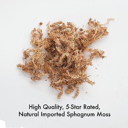 Better-Gro Premium Grade Orchid Moss - 100% Natural,Imported Sphagnum Moss for Orchids,Ferns,and Hostas,Excellent for Hanging Baskets and Propagating Plants - 190 Cubic Inches,(Pack of 2) - size: 190 cu. in. (Pack of 2)