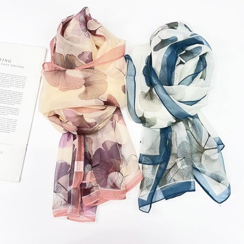 Pokeedioty Scarfs for Women Lightweight Fashion Scarves Elegant Floral Pattern Sheer Scarfs Sunscreen Shawls Wraps - color: P 0133