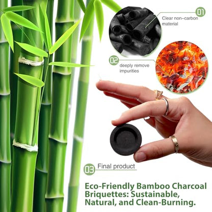 Charcoal Briquettes for Bakhoor (Quick Light Coal) - Bamboo Charcoal for Frankincense and Resin Incense Burner - Small Tablets Single Roll (10 Discs)