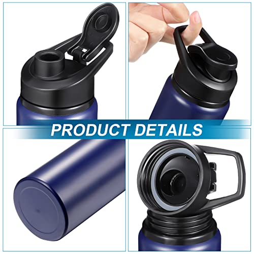 CHENGU 10 Pcs 25oz Reusable Aluminum Water Bottle Bulk Lightweight Outdoor Sports Water Bottles Easy Carry Leak Proof for Travel Gym Camping Hiking Fishing, Snap Lid (Blue) - style: Blue