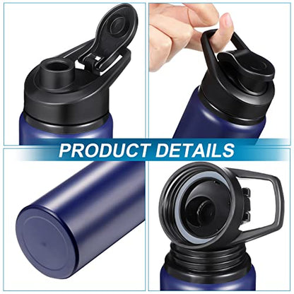 CHENGU 10 Pcs 25oz Reusable Aluminum Water Bottle Bulk Lightweight Outdoor Sports Water Bottles Easy Carry Leak Proof for Travel Gym Camping Hiking Fishing, Snap Lid (Blue) - style: Blue