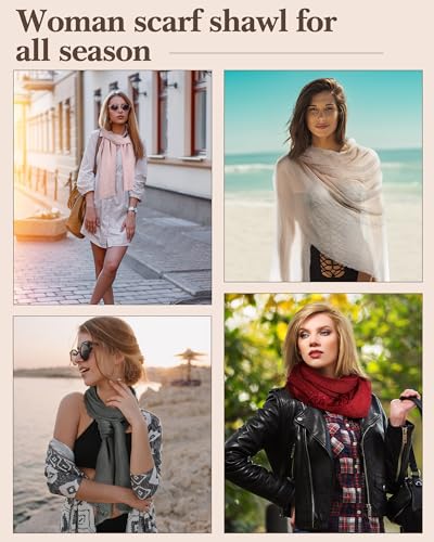 ramede 24 Pcs Women Hijab Scarfs Soft Scarf Shawl Lightweight Long Wraps for Whole Season, 24 Colors