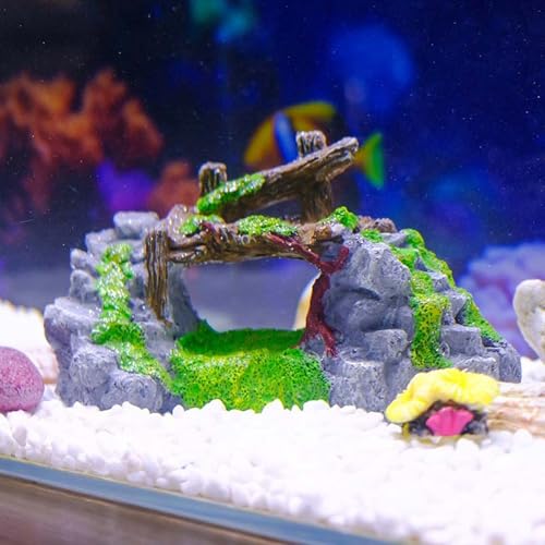 Landscape Bridge Landscape Fish Tanks Decorations for Aquariums Terrarium Shrimp Grass Driftwood Ornaments Artificial Mountain Cave
