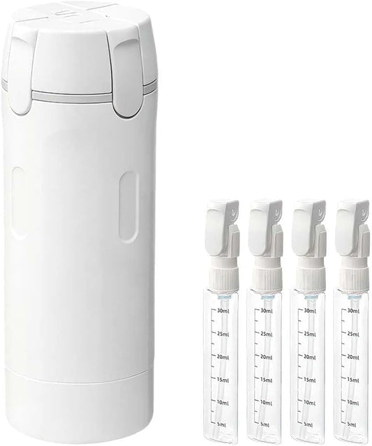 4-in-1 Travel Dispenser Bottle,4 Pack 30ML Travel Bottles for Toiletries, Leak Proof Travel Size Containers (White) - color: White