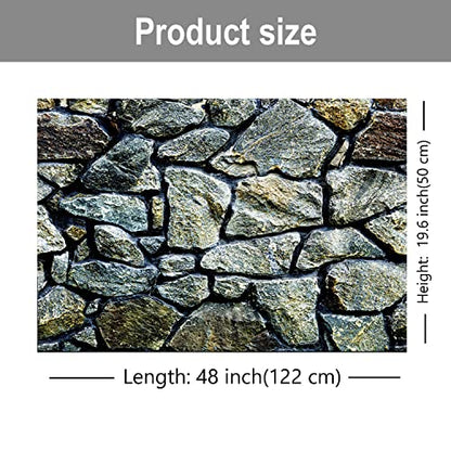 ELEBOX Fish Backgrounds Paper Double Sides 3D Stone & Trees Aquarium Background Picture 19" x 48" Fish Tank Background - color: N, size: H:19.5"x L:48"