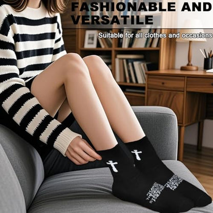 3 Pairs Christian socks Prayer socks Birthday Gifts for Dad,Men Husband Grandp Fathers Day Christmas - color: Philippians 4:13 - Black
