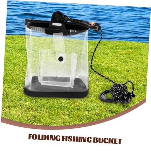 LIOOBO Thickened Transparent Fish Bucket Outdoor Folding Fishing Bucket Live Fish Carrier Lightweight Eva Barrel Easy to Store