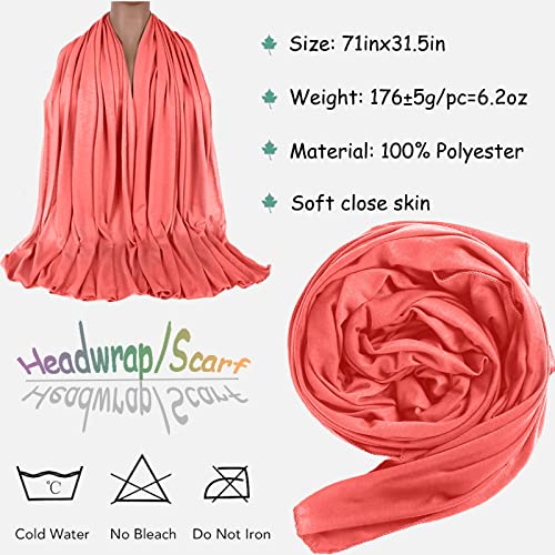 ZRQ 5 Pieces Stretch Headwrap Scarf Jersey Turban Fashion Headwear Boho Extra Long Scarf Soft Breathable Easy Knot Hijab Tie for Black Women (Black,Camel,Denim Blue,Watermelon Red,Dark Grey) - color: Black,Camel,Denim Blue,Watermelon Red,Dark Grey