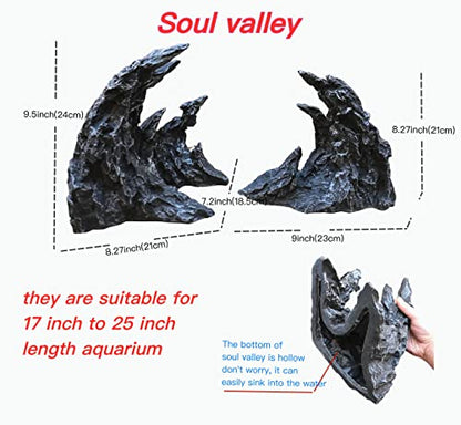 AWXZOM Large 'Soul Valley' Aquarium Ornaments Extra Large Aquarium Decorations Superior Landscaping (Soul Valley 18inch)