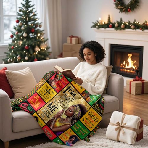 Gift Blankets for Women, Christian Scripture Blanket 60"x50" | Ideal Christian religious gifts for Mom, Daughter, Sister; Prayer blanket shawl with bible verses for women of faith