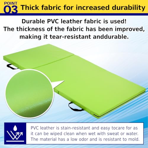 KaRaDaStyle Gymnastics Mat Folding Stretch Mats 71"x31"x2" Exercise Muscle Training Children Play Horizontal Bar Mat Yoga Sports Soundproof Home Use - color: Purple/3-fold