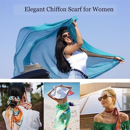 Chiffon Scarfs for Women Lightweight Scarf Shawl Fashion Scarves Sunscreen Shawls for Ladies - color: Purplegradient