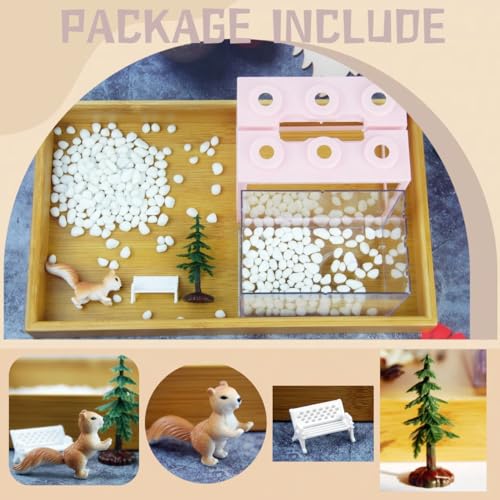 Small Sea Monkey Tank, Stackable Mini Betta Fish Tank Tinny Aquarium Kit with Aquarium Gravel, Moss Ball Tank Shrimp Tank 0.27 Gallon Acrylic Cube Fish Bowl for Shrimp Snails - color: Pink