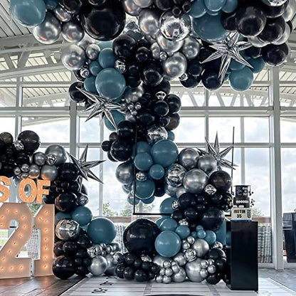 Voircoloria 105pcs Black Party Latex Balloons, 12inch - color: 04 Black, size: 12 inch - 105pcs