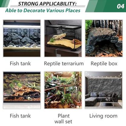23.6x17.7in Rock Terrarium Background,3D Reptile Tank Background Board,Amphibian Stereo Backdrop Wall,Lizard Snake Gecko Spider Turtle Fish pet silo Background Decorative Panel(Grey) - color: grey-23.6"* 11.8"（1pcs）