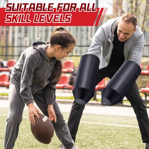 Tellegloww 2 Packs Football Arm Shield Blocking Pad Bullet Shaped Football Forearm Blocking and Sparring Training Pads for Sports Trainer and Coach - color: Black
