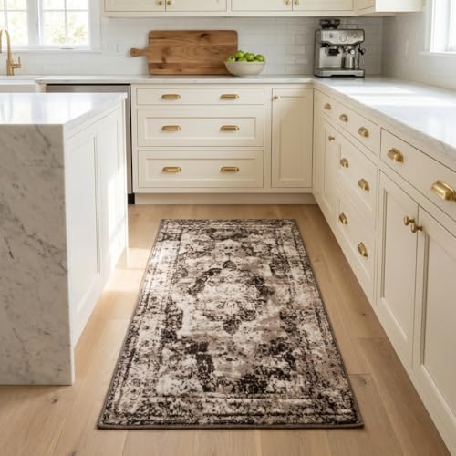 Unique Loom Sofia Collection Area Rug - Salle Garnier (2' x 3' 11" Runner, Light Brown/ Brown) - color: Light Brown/Ivory, size: 2' x 3'11" (Runner)