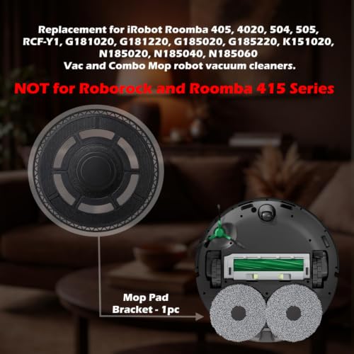 Replacement Mop Pad Bracket Attachment Plate for iRobot Roomba 405, 4020, 504, 505, RCF-Y1, G181020, G181220, G185020, G185220, K151020, N185020, N185040, N185060 Vac Combo Mop Robot Vacuum Cleaner