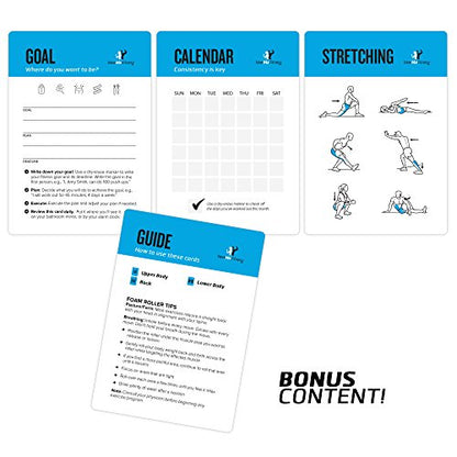 NewMe Fitness Foam Roller Workout Cards, Instructional Fitness Deck for Women & Men, Beginner Fitness Guide to Training Exercises at Home or Gym - style: Foam Roller