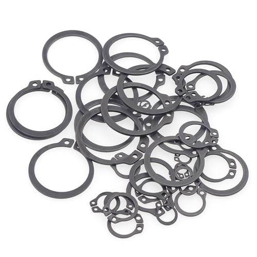 290PCS C-Clips External Retaining Ring Assortment Kit, Black | Phosphate Black Finish