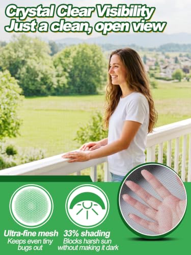 10x50ft Strong PP Nanocomposite Mosquito Net Garden Netting, Black | Clear View, Ultra-fine Mesh, Tear-resistant, Bird Insect Pest Barrier Screen, Patio/Balcony/Porch/Raised Beds/Tree Protection - color: Black, size: 10x50 FT