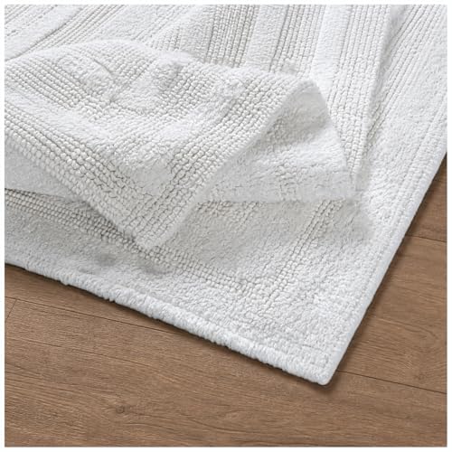 Bedding Craft Bathroom Bath mat Rug Set of 2, 17x24 + 21x34, Off White - color: Off White, size: 17x24" + 21x34"