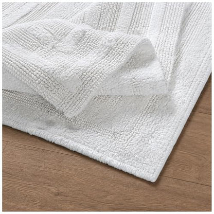 Bedding Craft Bathroom Bath mat Rug Set of 2, 17x24 + 21x34, Off White - color: Off White, size: 17x24" + 21x34"