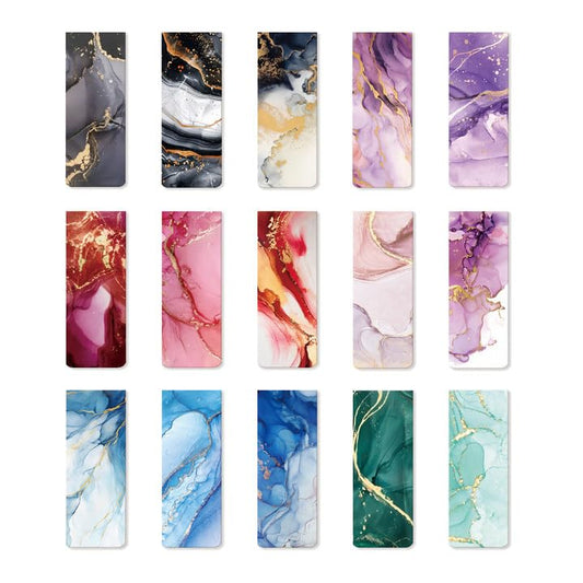 15 Pieces Bookmark, Magnetic Bookmarks for Book Lovers Women Men, Bookmarks Bulk for Reading Lovers, Magnet Bookmark Clips for Teachers Students - size: 15 Pieces, style: Marble