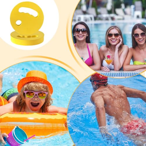 Water Exercise Discs,EVA Foam Floating Aqua Training Disc,Grip Swimming Pool Fitness Discs for Swimming Beginner - color: Yellow