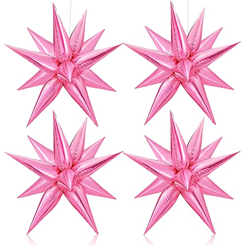 Katchon, Large Pink Star Balloons - 50 Pieces, 26 Inch | Pink Starburst Balloon | pink Spike Balloons for Baby Shower Decorations | Metallic pink Balloon for Bachelorette, Sweet 16 Party Deorations - color: Pink