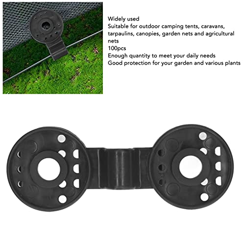 100 Piece Shade Cloth Plastic Clips Mesh Clip,Tarp Clips Shade Cloth Heavy Duty Lock Grip for Sun Shade Net, Anti Bird Netting, Garden Netting, Shade Fabric Accessories - color: Black