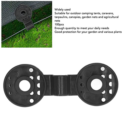 100 Piece Shade Cloth Plastic Clips Mesh Clip,Tarp Clips Shade Cloth Heavy Duty Lock Grip for Sun Shade Net, Anti Bird Netting, Garden Netting, Shade Fabric Accessories - color: Black