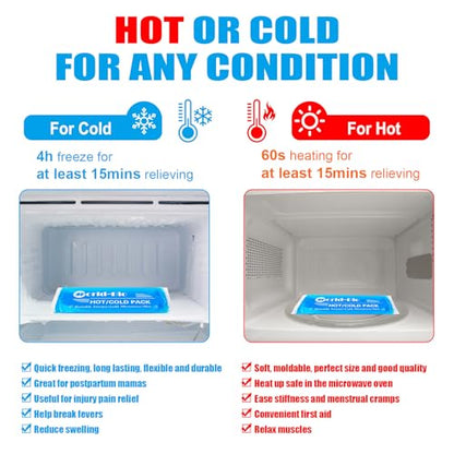 Ice Packs for Injuries Reusable Gel (2 Pack) - Hot Cold Gel Ice Pack for Injury, Pain Relief, Rehabilitation - Flexible Ice Packs for Knee, Shoulder, Back, Neck, Wrist - 4.7" x 12.2" - style: 4.7" x 12.2" 2 packs